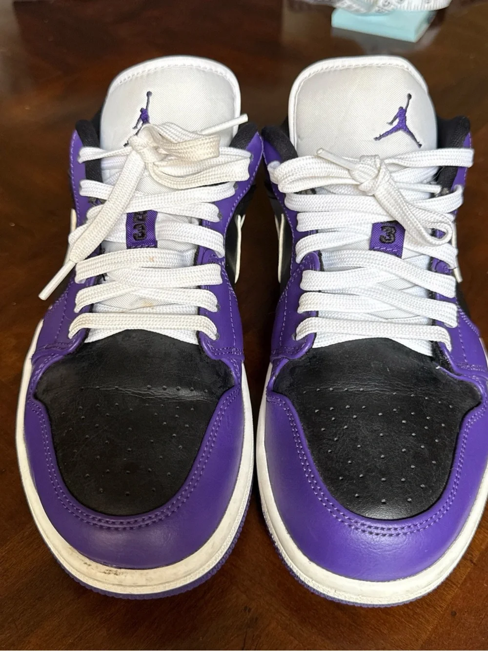 Jordan’s Retro Purple & Black Leather #553558-501 size 8